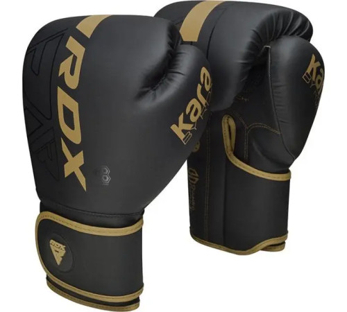 Рукавички боксерські з капою RDX F6 Kara Matte 16 унцій, чорно-золотисті