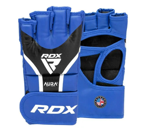 Рукавички для ММА RDX AURA PLUS T-17 розмір S, синьо-чорні