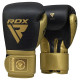 Рукавички боксерські з капою RDX MARK SPARRING PRO TRI LIRA 2 розмір 14 унцій, чорно-золотисті