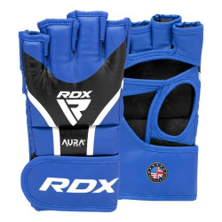 Рукавички для ММА RDX AURA PLUS T-17 розмір L, синьо-чорні