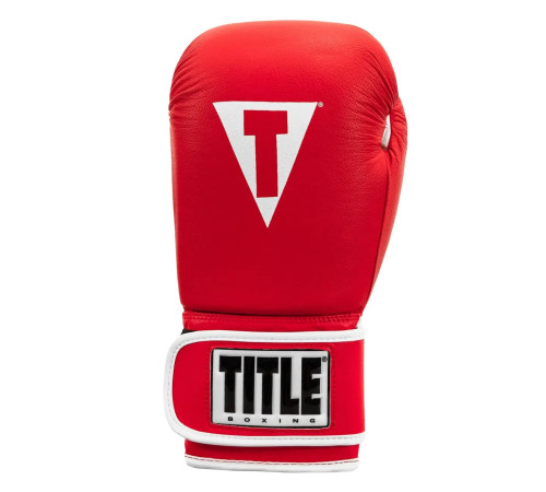 Рукавички боксерські шкіряні з бинтами TITLE Boxing Pro Style 3.0 розмір 16 унцій, червоно-білі