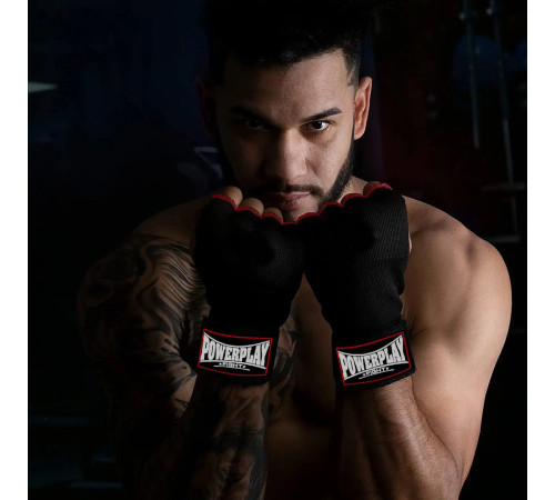 Рукавички-бинти з гелевими подушечками PowerPlay 3096 розмір L, чорні