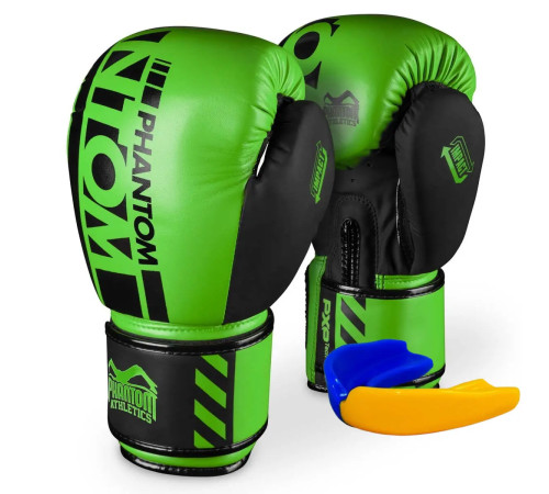 Рукавички боксерські з капою Phantom APEX Neon розмір 14 унцій, чорно-зелені