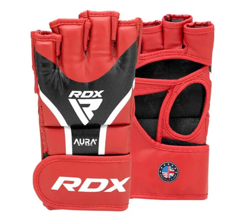 Рукавички для ММА RDX AURA PLUS T-17 розмір L, червоно-чорні