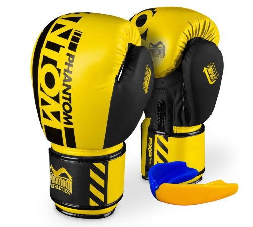 Рукавички боксерські з капою Phantom APEX Neon розмір 14 унцій, чорно-жовті