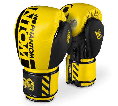 Рукавички боксерські з капою Phantom APEX Neon розмір 14 унцій, чорно-жовті