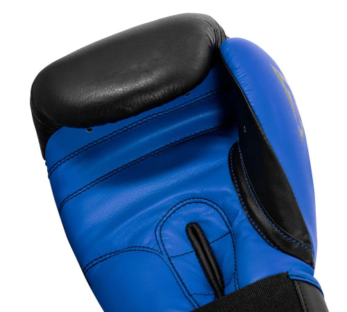 Рукавички боксерські шкіряні з бинтами TITLE Boxing Dynamic Strike розмір 16 унцій, чорно-сині