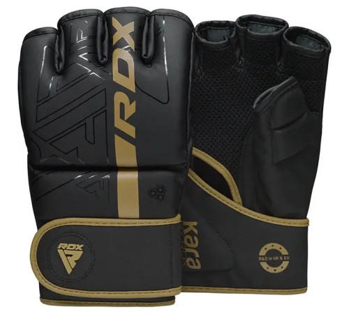 Рукавички для ММА RDX F6 KARA Matte Golden розмір M, чорно-золотисті