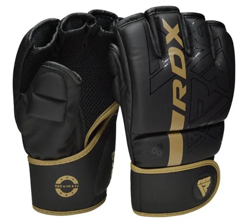 Рукавички для ММА RDX F6 KARA Matte Golden розмір M, чорно-золотисті