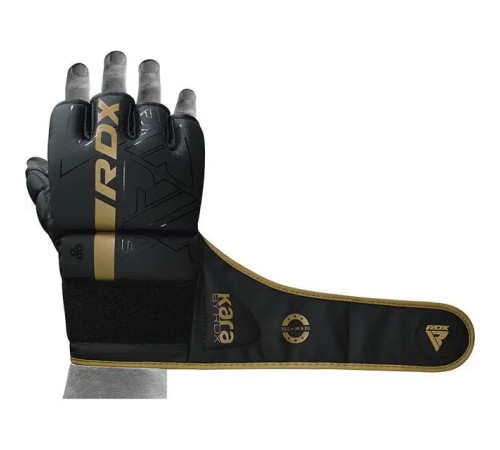 Рукавички для ММА RDX F6 KARA Matte Golden розмір M, чорно-золотисті