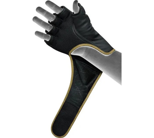Рукавички для ММА RDX F6 KARA Matte Golden розмір XL, чорно-золотисті