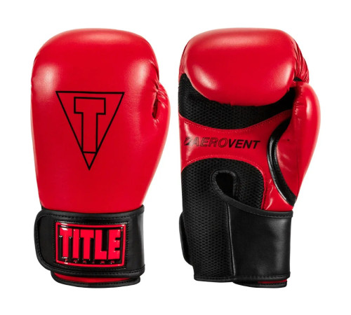 Рукавички боксерські з капою TITLE Boxing Vegan Fitness розмрі 14 унцій, чорно-червоні