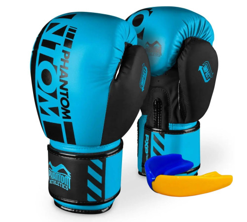 Рукавички боксерські з капою Phantom APEX Neon розмір 12 унцій, чорно-сині