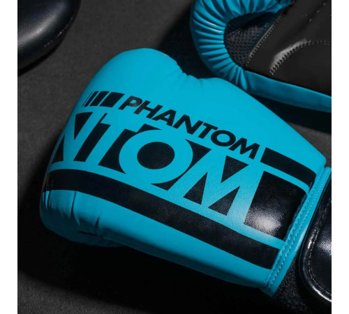 Рукавички боксерські з капою Phantom APEX Neon розмір 12 унцій, чорно-сині