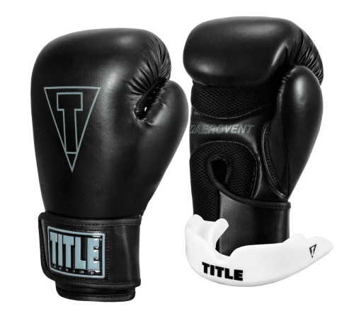 Рукавички боксерські з капою TITLE Boxing Vegan Fitness розмір 16 унцій, чорні
