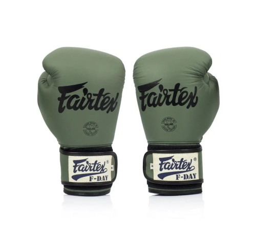 Рукавички боксерські з бинтами Fairtex BGV11 12 унцій, зелені