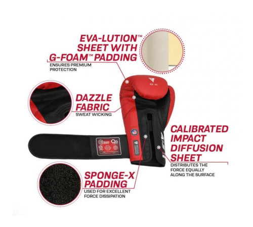 Рукавички боксерські RDX A5 Apex 16 унцій, червоні