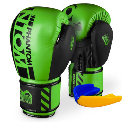 Рукавички боксерські з капою Phantom APEX Neon розмір 10 унцій, чорно-зелені
