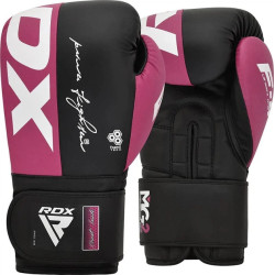 Боксерські рукавиці RDX BOXING GLOVES REX F4 12 унцій, чорно-рожеві
