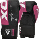 Боксерські рукавиці RDX BOXING GLOVES REX F4 10 унцій, чорно-рожевий