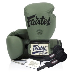 Рукавички боксерські з бинтами Fairtex BGV11 14 унцій, зелені