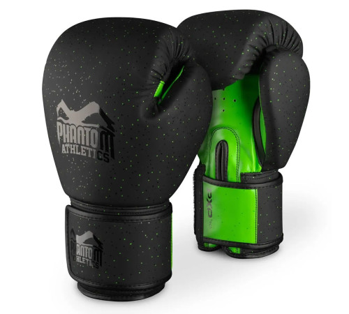Рукавички боксерські з бинтами Phantom Galaxy розмір 10 унцій, чорно-зелені