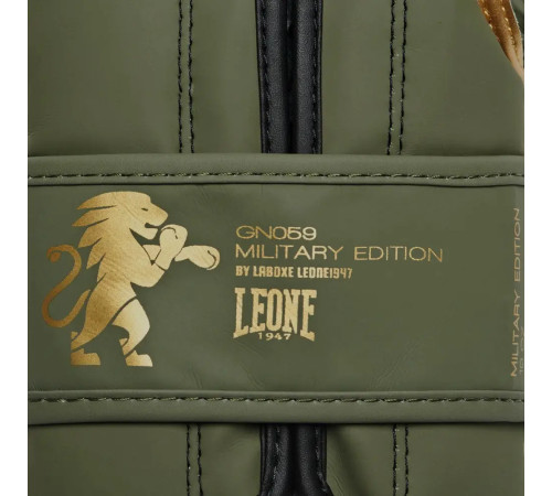 Рукавички боксерські з капою Leone GN059G MILITARY EDITION розмір 14 унцій, зелені