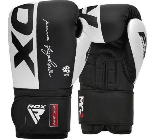 Боксерські рукавиці RDX BOXING GLOVES REX F4 16 унцій, чорно-білі