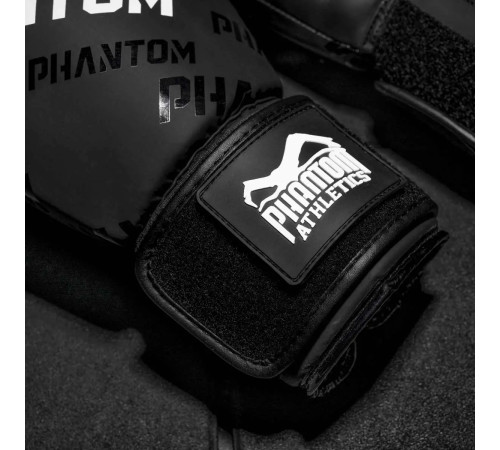 Рукавички боксерські з бинтами Phantom APEX Velcro розмір 12 унцій, чорно-білі