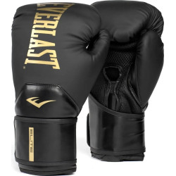 Боксерські рукавиці Everlast ELITE 2 BOXING GLOVES 14 унцій, чорно-золотий