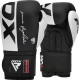 Боксерські рукавиці RDX BOXING GLOVES REX F4 14 унцій, чорно-білі
