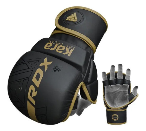 Рукавички греплінгові для ММА RDX F6 KARA Matte Plus розмір L/XL, чорно-золотисті