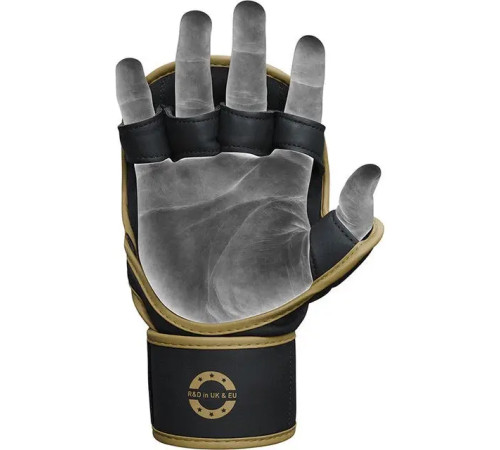 Рукавички греплінгові для ММА RDX F6 KARA Matte Plus розмір L/XL, чорно-золотисті