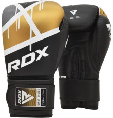 Боксерські рукавиці RDX BOXING GLOVES BGR-F7 8 унцій, чорно-золотисті