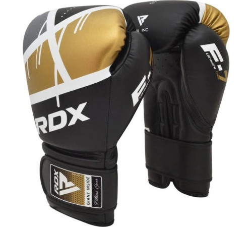 Боксерські рукавиці RDX BOXING GLOVES BGR-F7 8 унцій, чорно-золотисті
