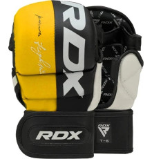 Тренувальні рукавиці для ММА RDX GRAPPLING GLOVES REX T6 PLUS розмір S, чорно-жовті