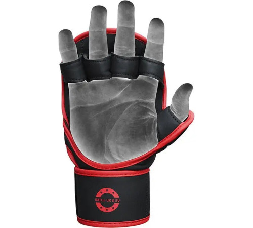 Рукавички греплінгові для ММА RDX F6 KARA Matte Plus розмір S/M, чорно-червоні