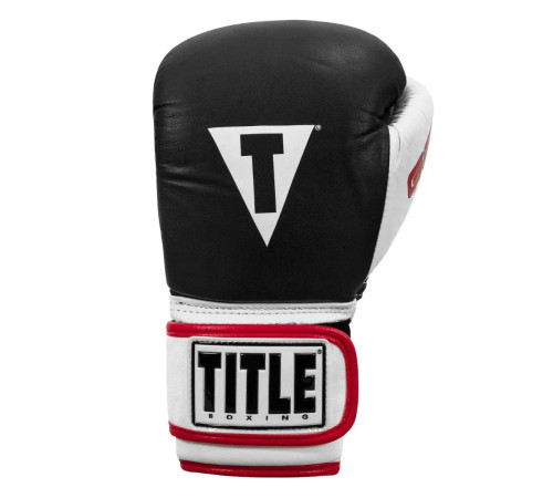 Рукавички боксерські шкіряні з бинтами TITLE Boxing Gel розмір 12 унцій, чорні