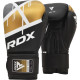 Боксерські рукавиці RDX BOXING GLOVES BGR-F7 16 унцій, чорно-золотисті