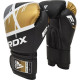 Боксерські рукавиці RDX BOXING GLOVES BGR-F7 16 унцій, чорно-золотисті