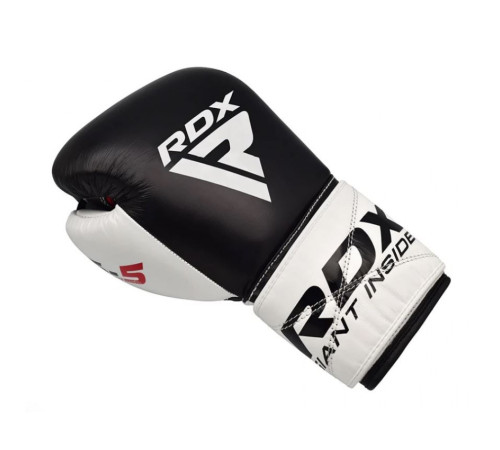 Рукавички боксерські RDX Pro Gel S5 10 унцій, чорно-білій