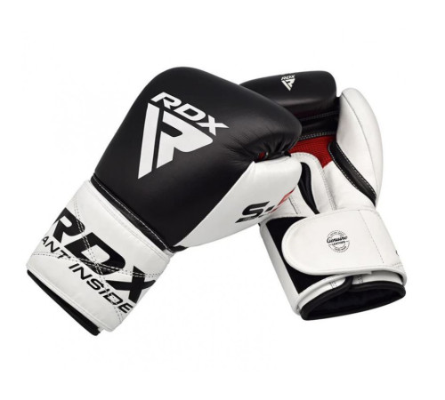 Рукавички боксерські RDX Pro Gel S5 10 унцій, чорно-білій