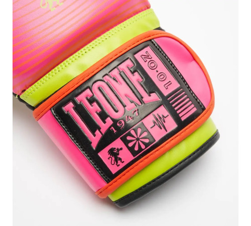 Рукавички боксерські з капою Leone GN313 WAVES розмір 10 унцій, рожеві