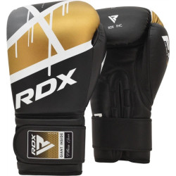 Боксерські рукавиці RDX BOXING GLOVES BGR-F7 12 унцій, чорно-золотисті
