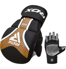 Рукавички греплінгові для ММА RDX SHOOTER AURA PLUS T-17  розмір L, чорно-золотисті