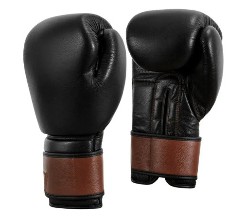 Рукавички боксерські шкіряні з бинтами TITLE Boxing Honorary розмір 12 унцій, чорні