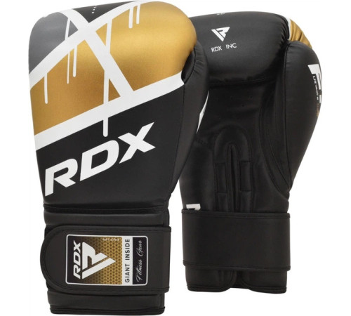 Боксерські рукавиці RDX BOXING GLOVES BGR-F7 10 унцій, чорно-золотисті
