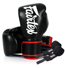 Рукавички боксерські з бинтами Fairtex BGV14 10 унцій, чорні