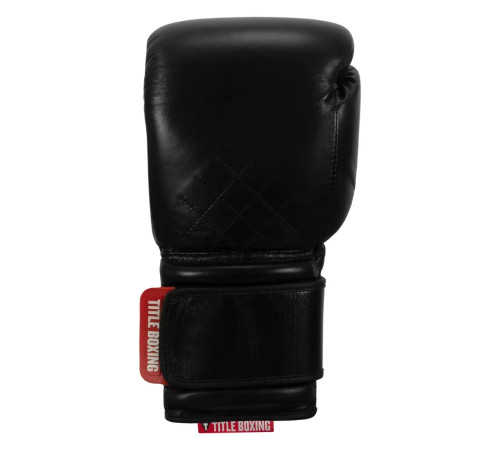Рукавички боксерські шкіряні з бинтами TITLE Boxing Ko-Vert розмір 12 унцій, чорні