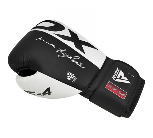 Рукавички боксерські RDX F4 14 унцій, чорно-білі